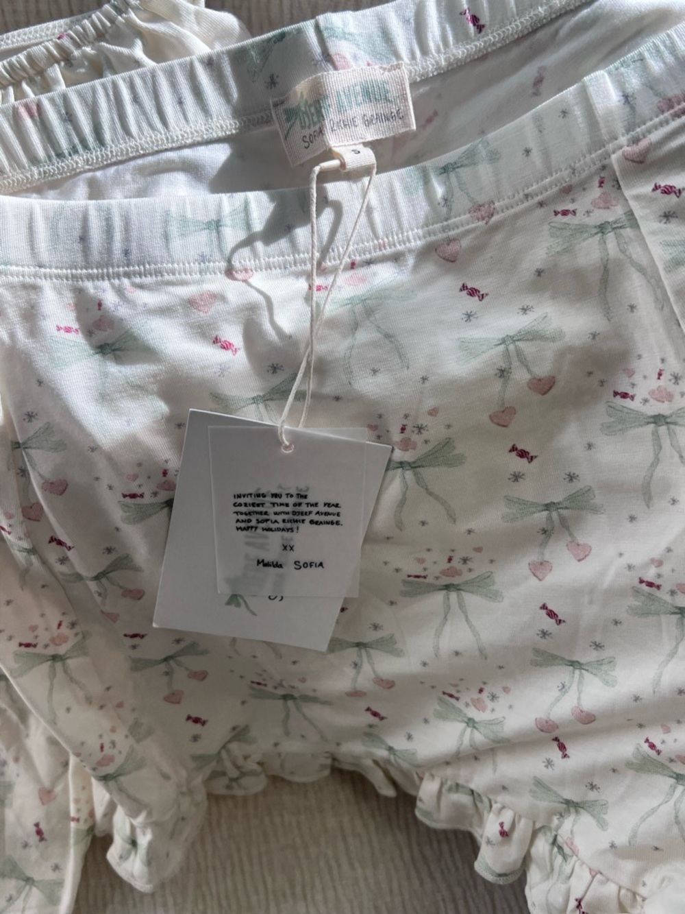 Djerf Avenue Cream Floral Ruffle Cami & Shorts Pajama Set - Picture 4 of 6